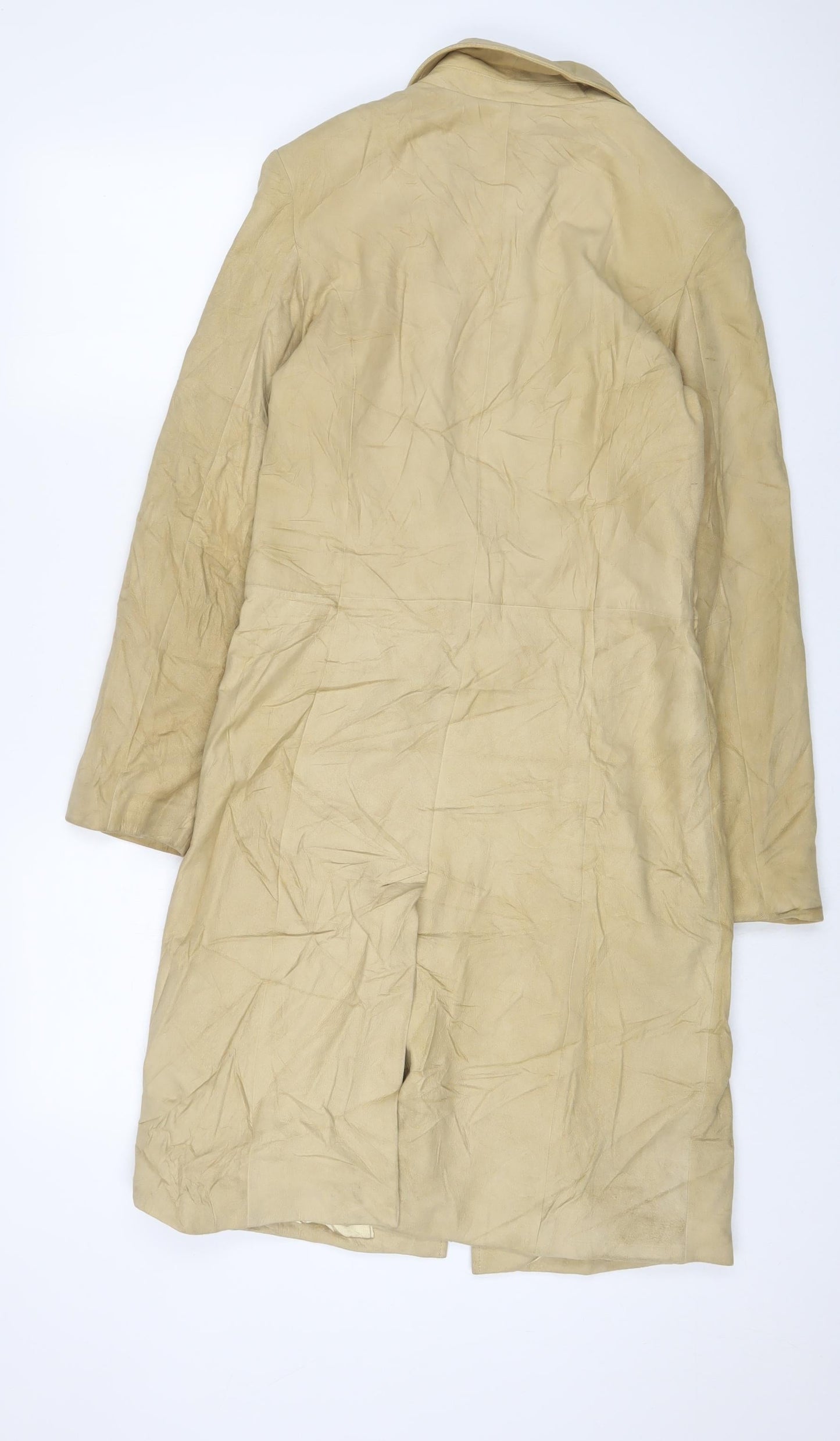 NuAge Womens Beige Overcoat Coat Size 10 Button
