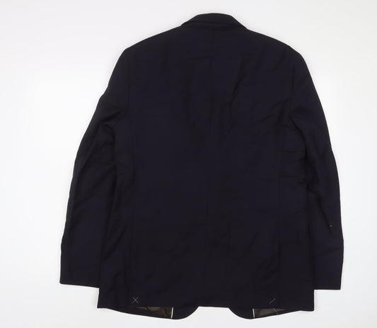 Marks and Spencer Mens Blue Wool Jacket Suit Jacket Size 42 Regular