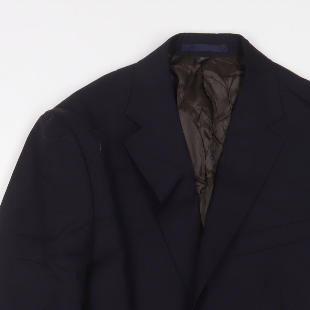 Marks and Spencer Mens Blue Wool Jacket Suit Jacket Size 38 Regular