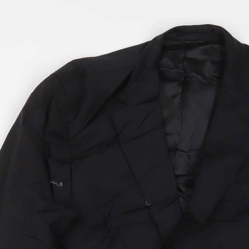 St Michael Mens Black Wool Jacket Suit Jacket Size 40 Regular