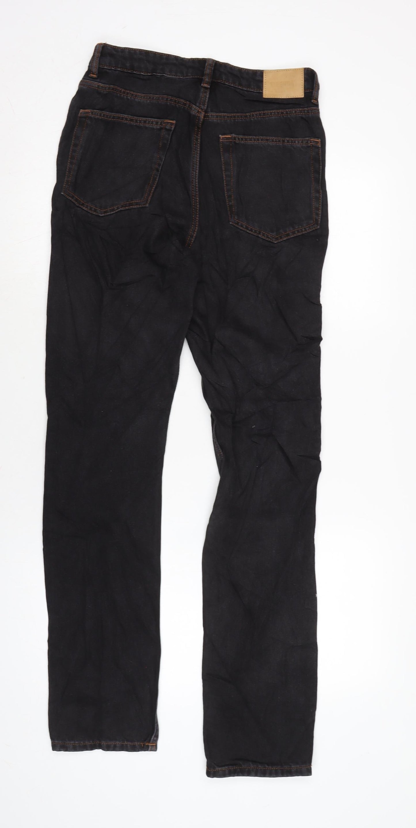 Weekday Mens Black Cotton Straight Jeans Size 27 in L32 in Regular Zip