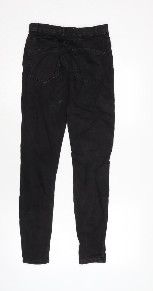 Berksha Womens Black Cotton Blend Tapered Jeans Size 8 L28 in Regular Zip
