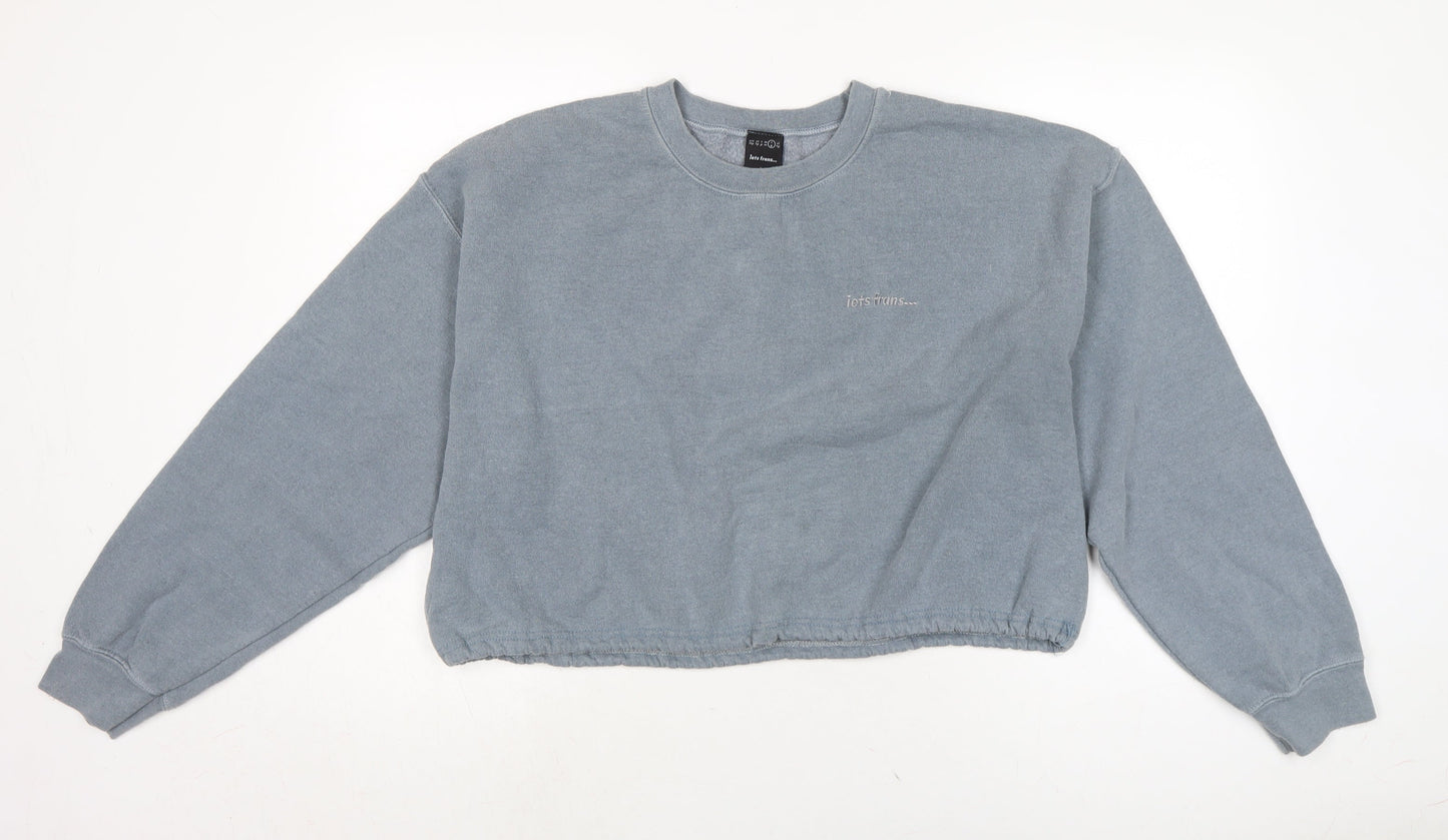 iets frans Womens Grey Cotton Pullover Sweatshirt Size L