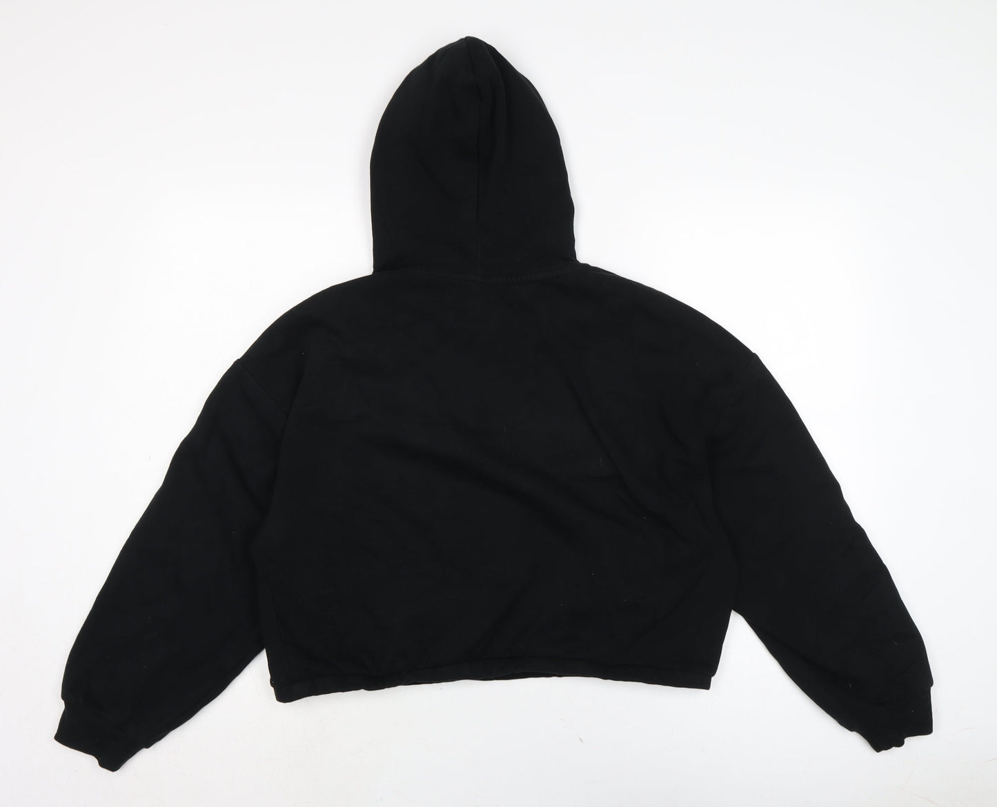 Fluid Womens Black Cotton Pullover Hoodie Size 14