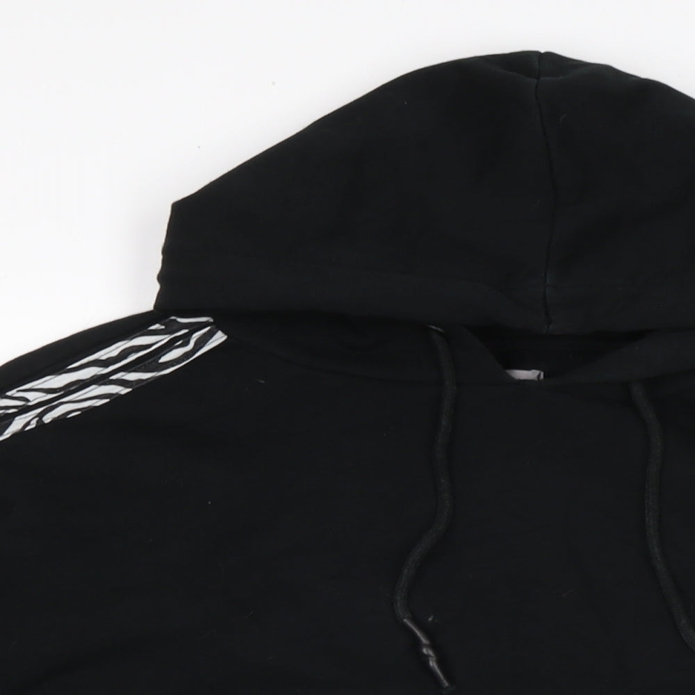 Fluid Womens Black Cotton Pullover Hoodie Size 14
