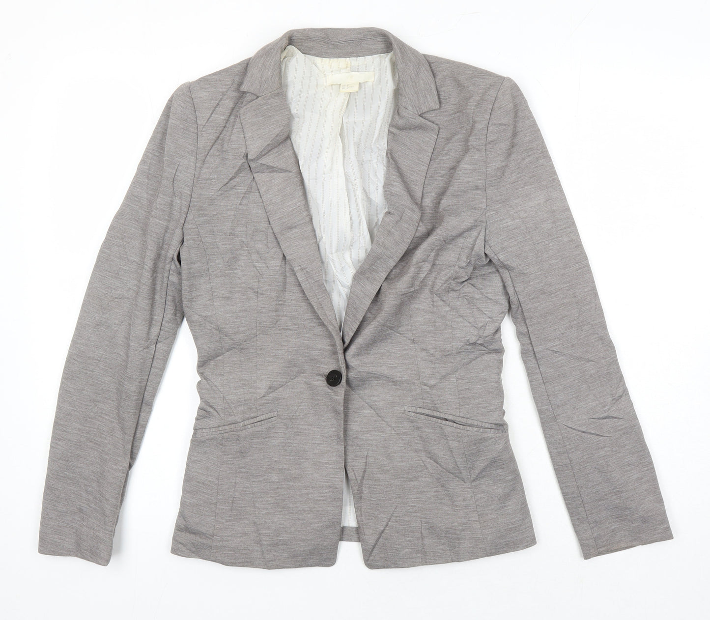 H&M Womens Grey Jacket Blazer Size 10