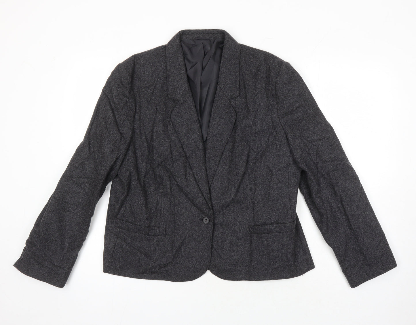 St Michael Womens Grey Jacket Blazer Size 18