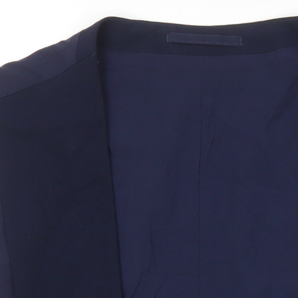 OneSixFive Mens Blue Viscose Jacket Suit Waistcoat Size 48 Regular