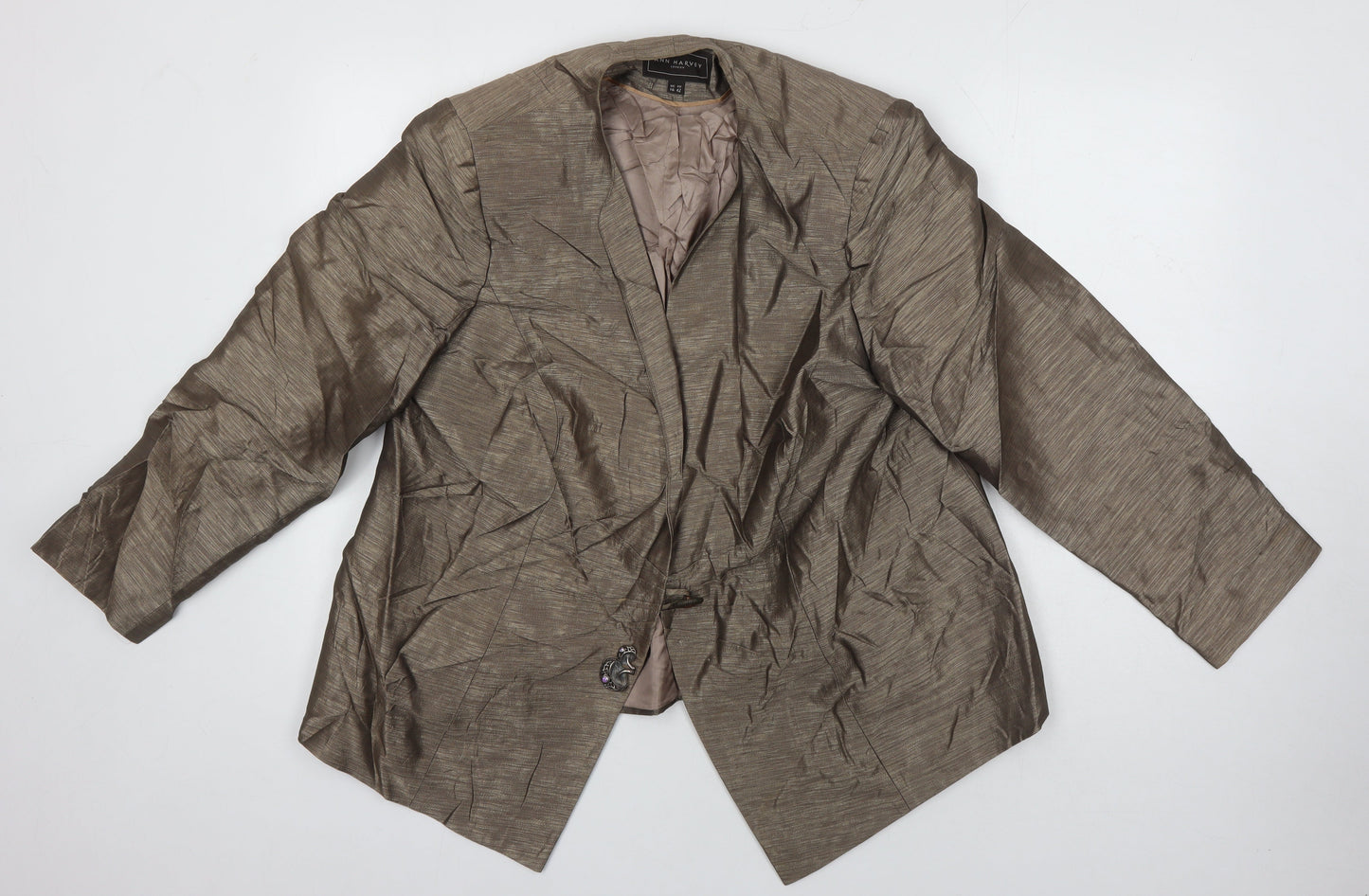 Ann Harvey Womens Brown Jacket Size 16 - Mushroom