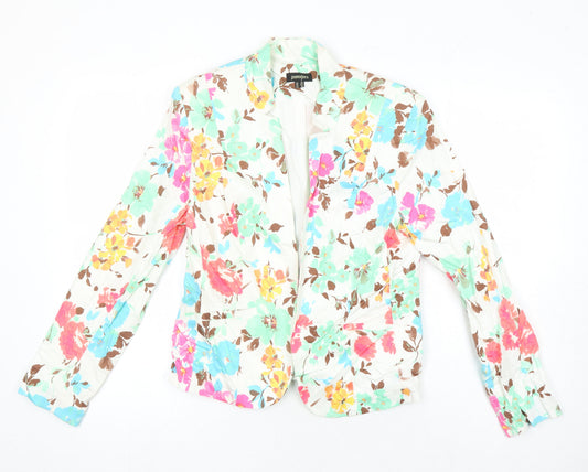 Pomodora Womens Multicoloured Floral Jacket Blazer Size 14