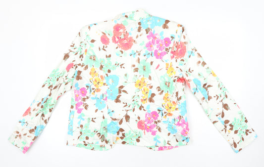 Pomodora Womens Multicoloured Floral Jacket Blazer Size 14
