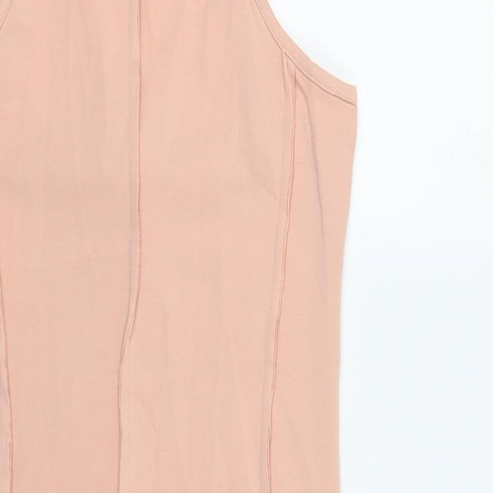 Public Desire Womens Pink Cotton Mini Size 14 Halter Pullover - Backless