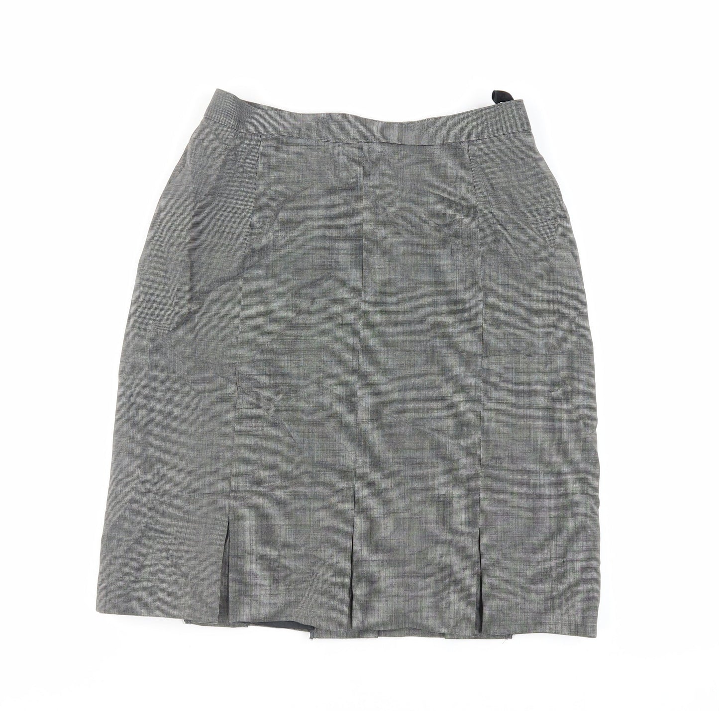 St Michael Womens Grey Wool Straight & Pencil Skirt Size 12 Zip - Vintage