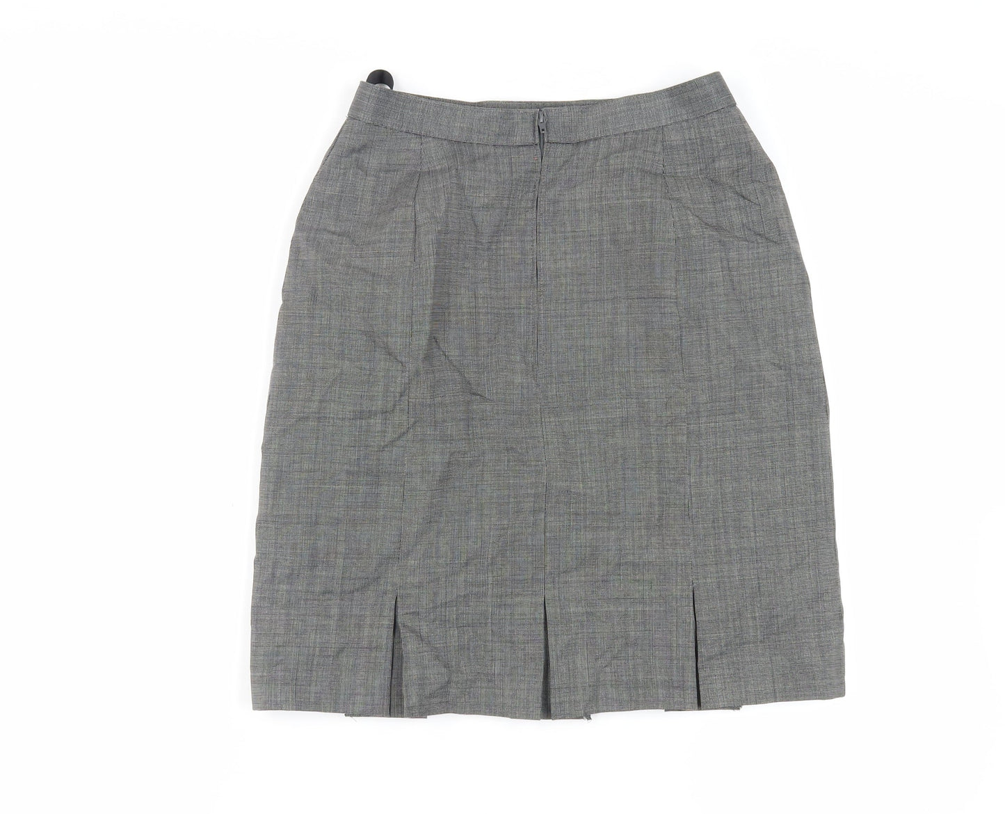 St Michael Womens Grey Wool Straight & Pencil Skirt Size 12 Zip - Vintage