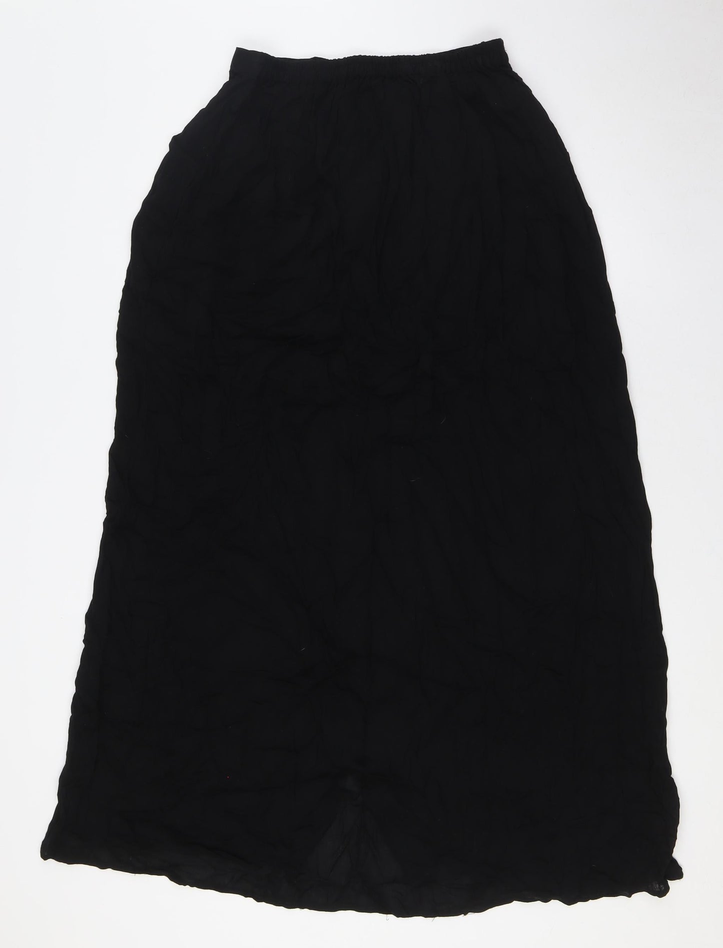 Stradivarius Womens Black Viscose A-Line Skirt Size S Button - Pockets