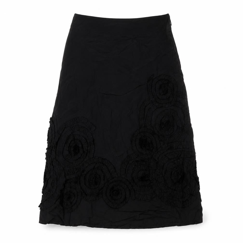 Front view of Principles women’s black viscose a-line skirt, size UK 10, zip
