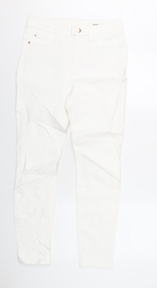 Marks and Spencer Womens White Cotton Skinny Jeans Size 12 L28 in Regular Zip