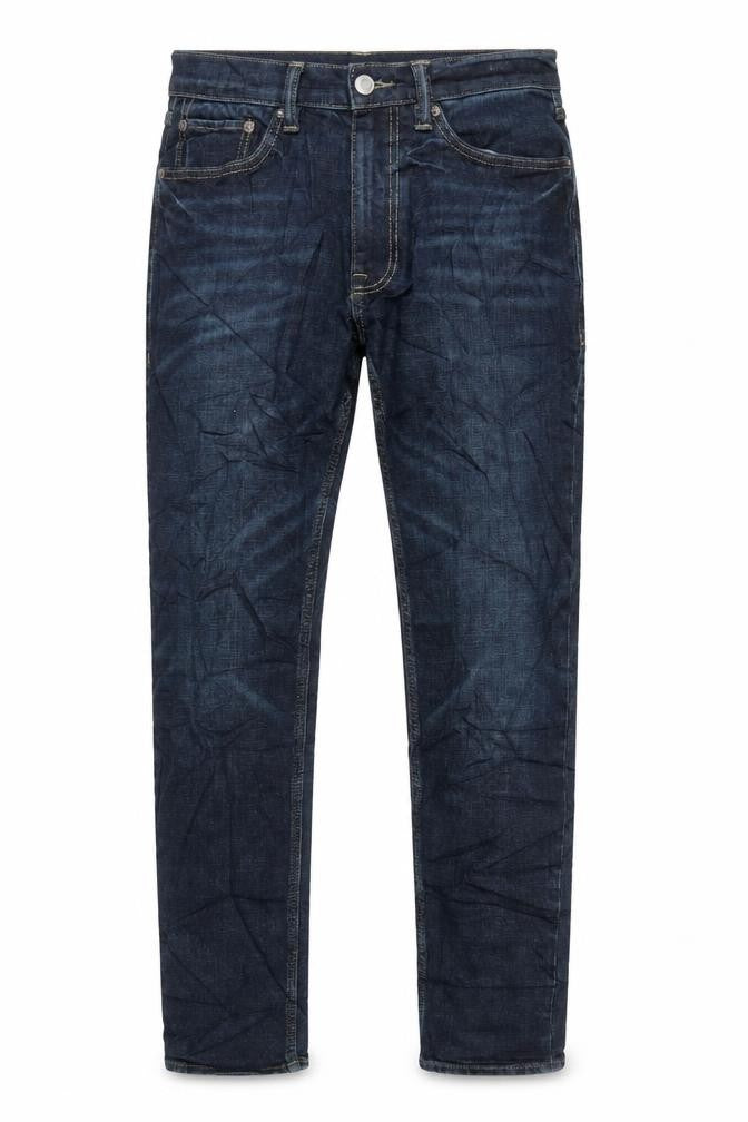 Marks & Spencer Mens Blue Cotton Skinny Jeans Size 32 in L31 in Regular Zip