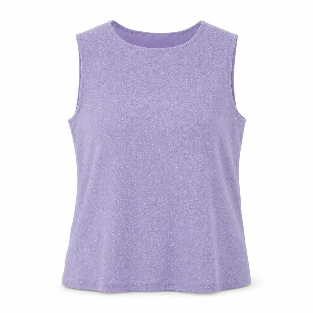 Bonmarché Womens Purple Nylon Basic T-Shirt Size L Round Neck