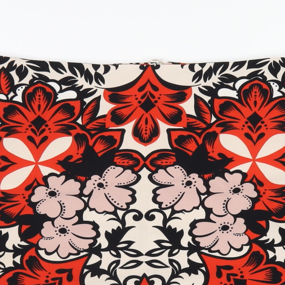 Hallhuber Womens Multicoloured Floral Polyester A-Line Skirt Size 12 Zip