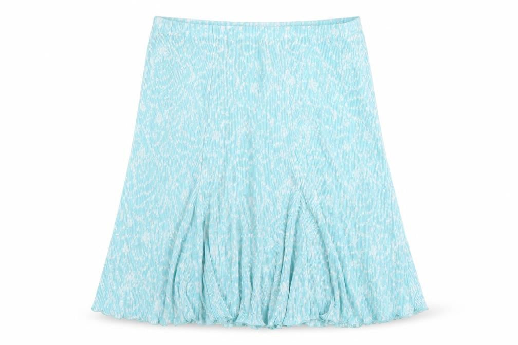 Amber Womens Blue Floral Polyester Pleated Skirt Size 16