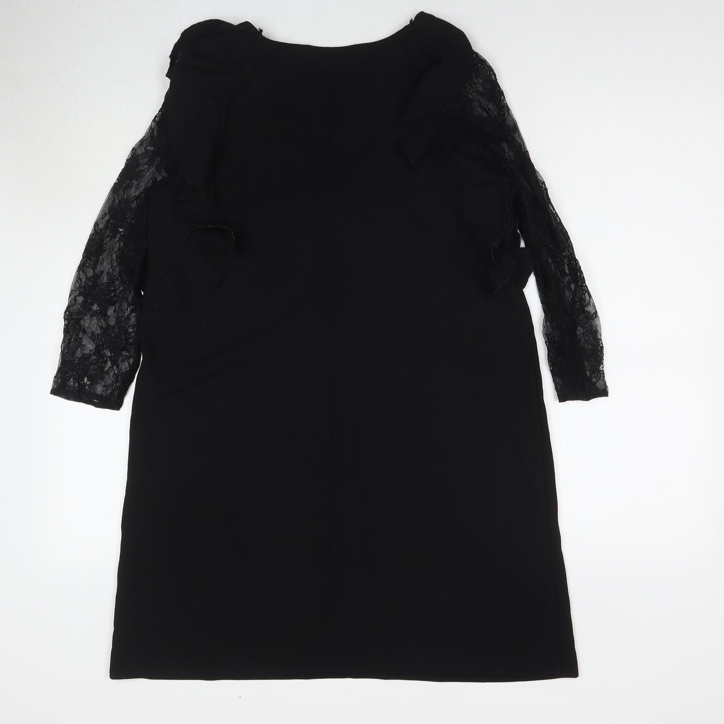 Zara Womens Black Polyester A-Line Size S Round Neck Pullover