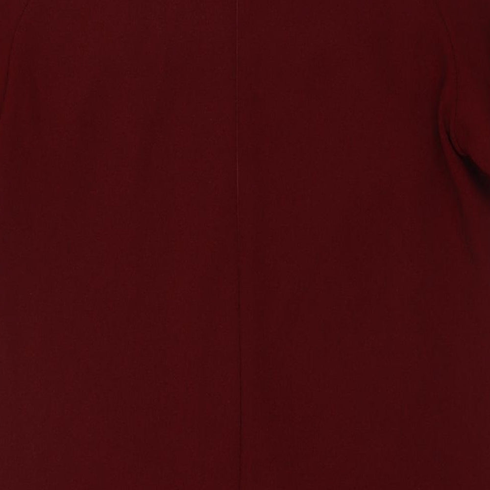Marks and Spencer Womens Red Polyester A-Line Size 8 Round Neck Pullover