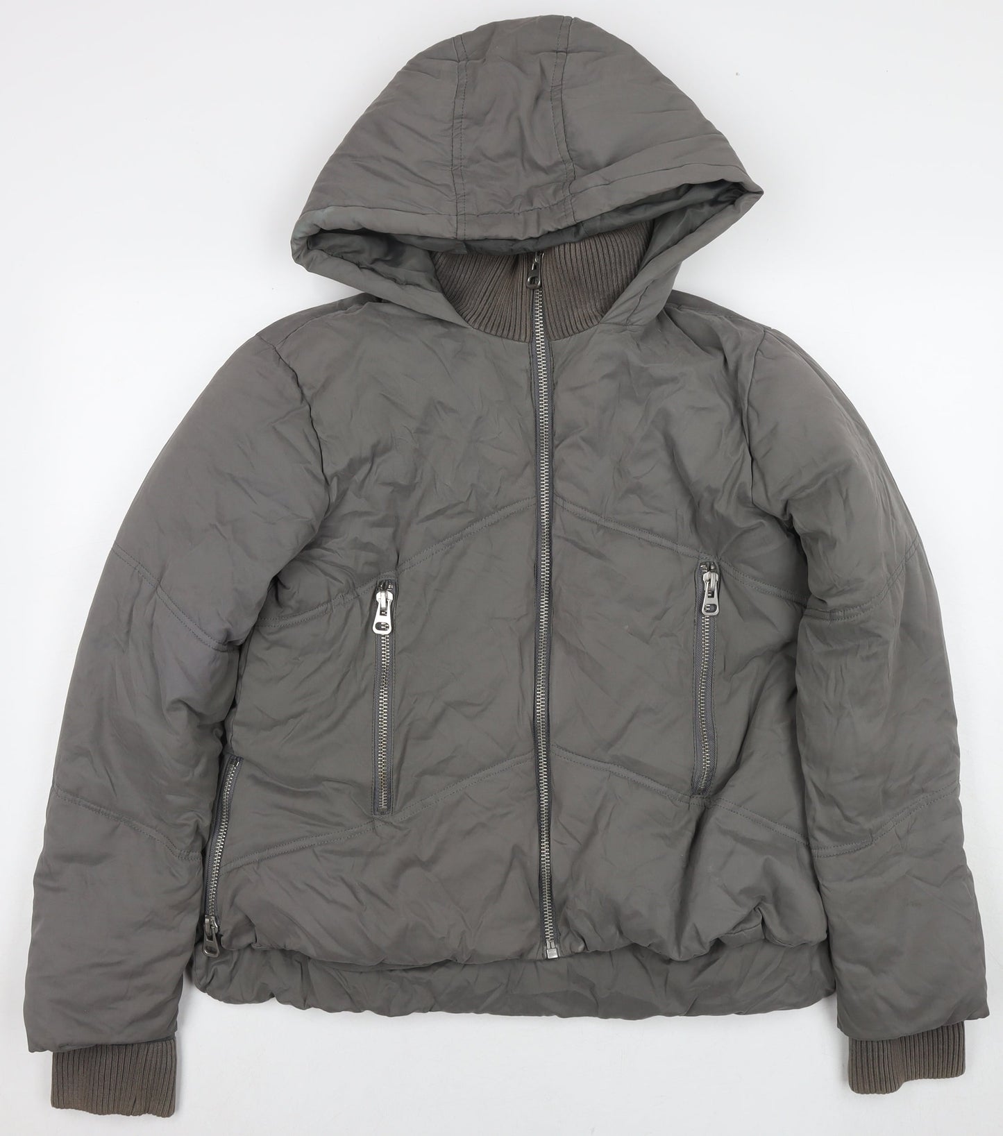 ASOS Womens Grey Puffer Jacket Jacket Size 10 Zip