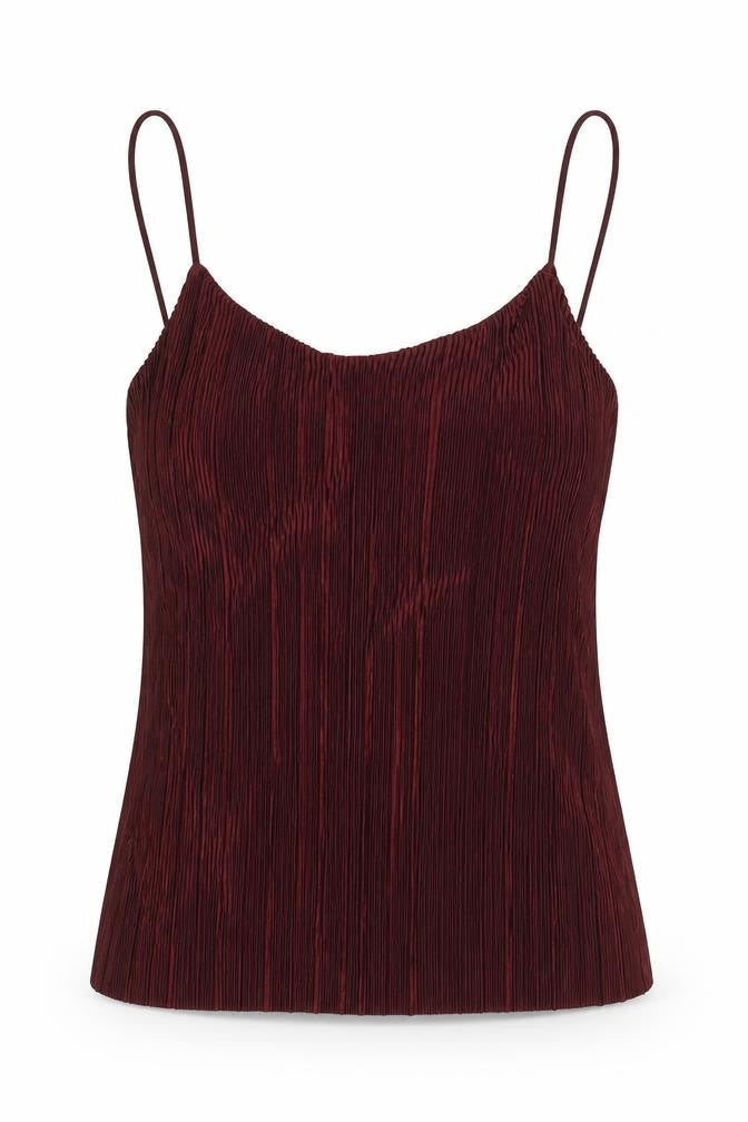 H&M Womens Red Polyester Basic Tank Size S V-Neck