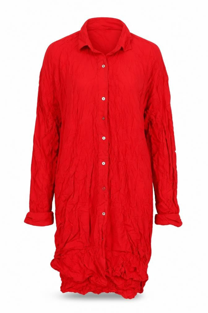 Zara Womens Red Viscose Shirt Dress Size S Collared Zip