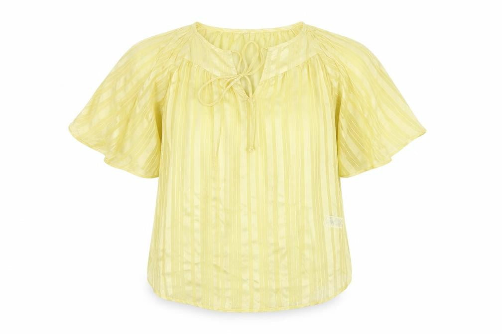 Next Womens Yellow Polyester Basic T-Shirt Size 10 V-Neck