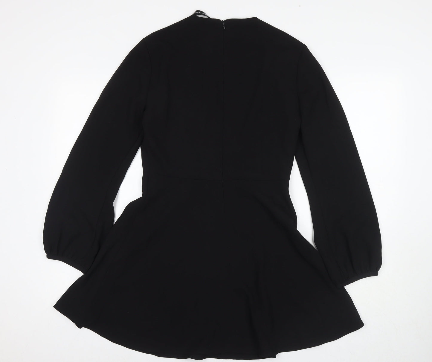 Zara Womens Black Polyester Fit & Flare Size S Round Neck Pullover