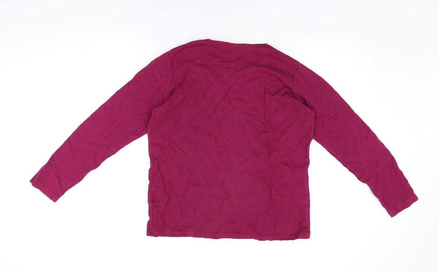 Isle Womens Pink Floral Cotton Basic T-Shirt Size M Round Neck