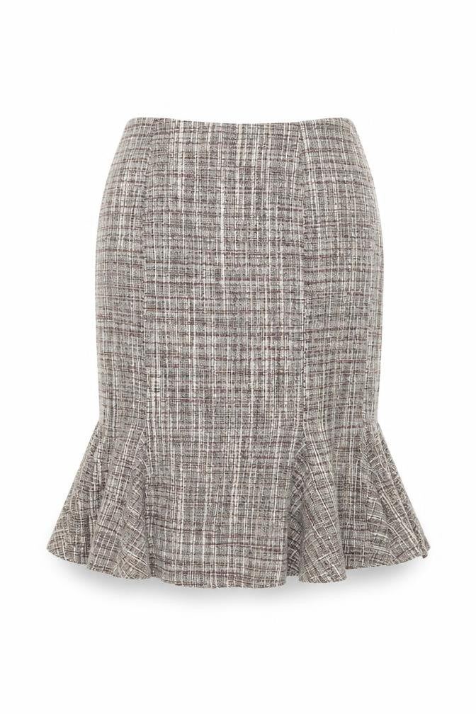 Next Womens Beige Acrylic Flare Skirt Size 8 Zip