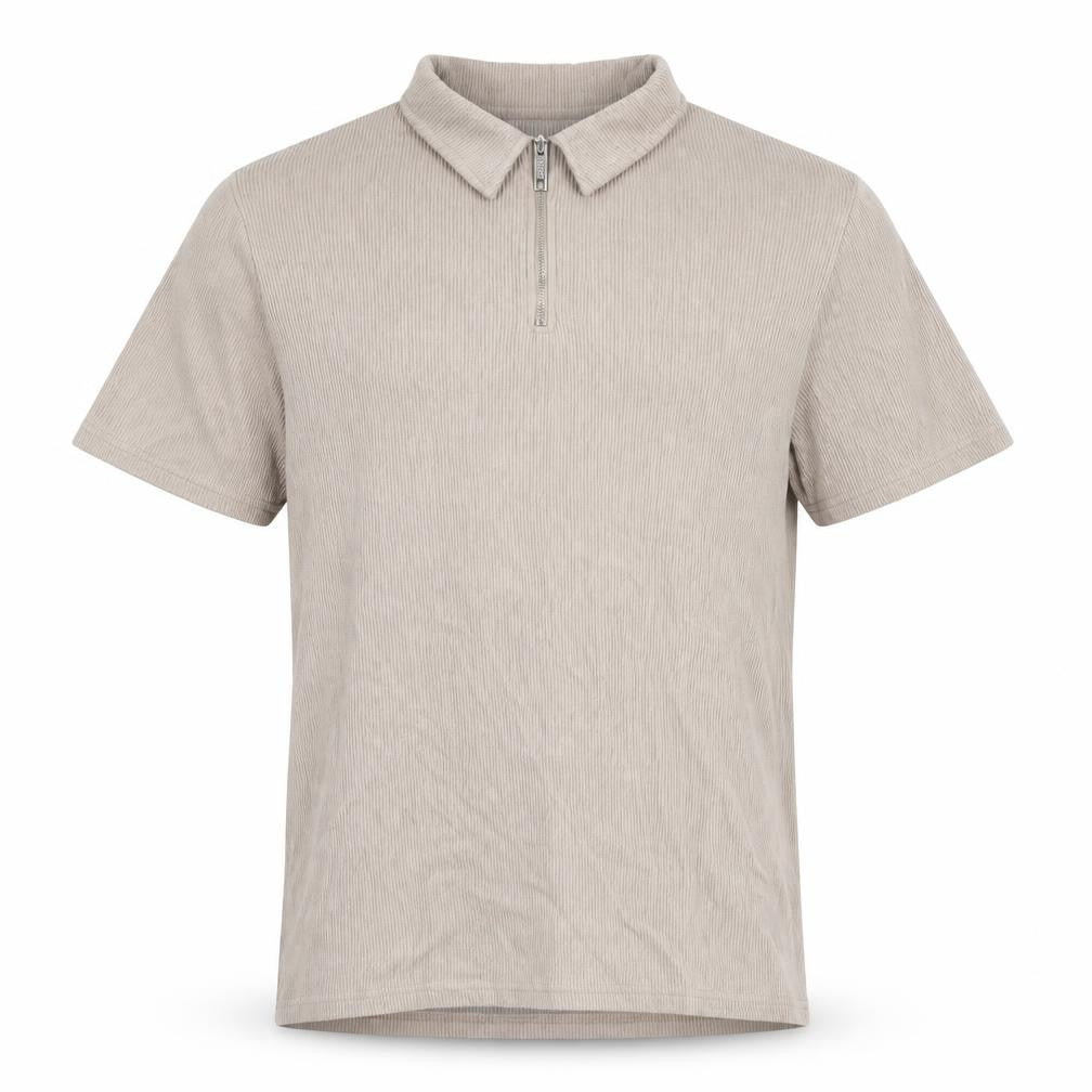 Boohoo Mens Beige Polyester Polo Size L Collared Zip