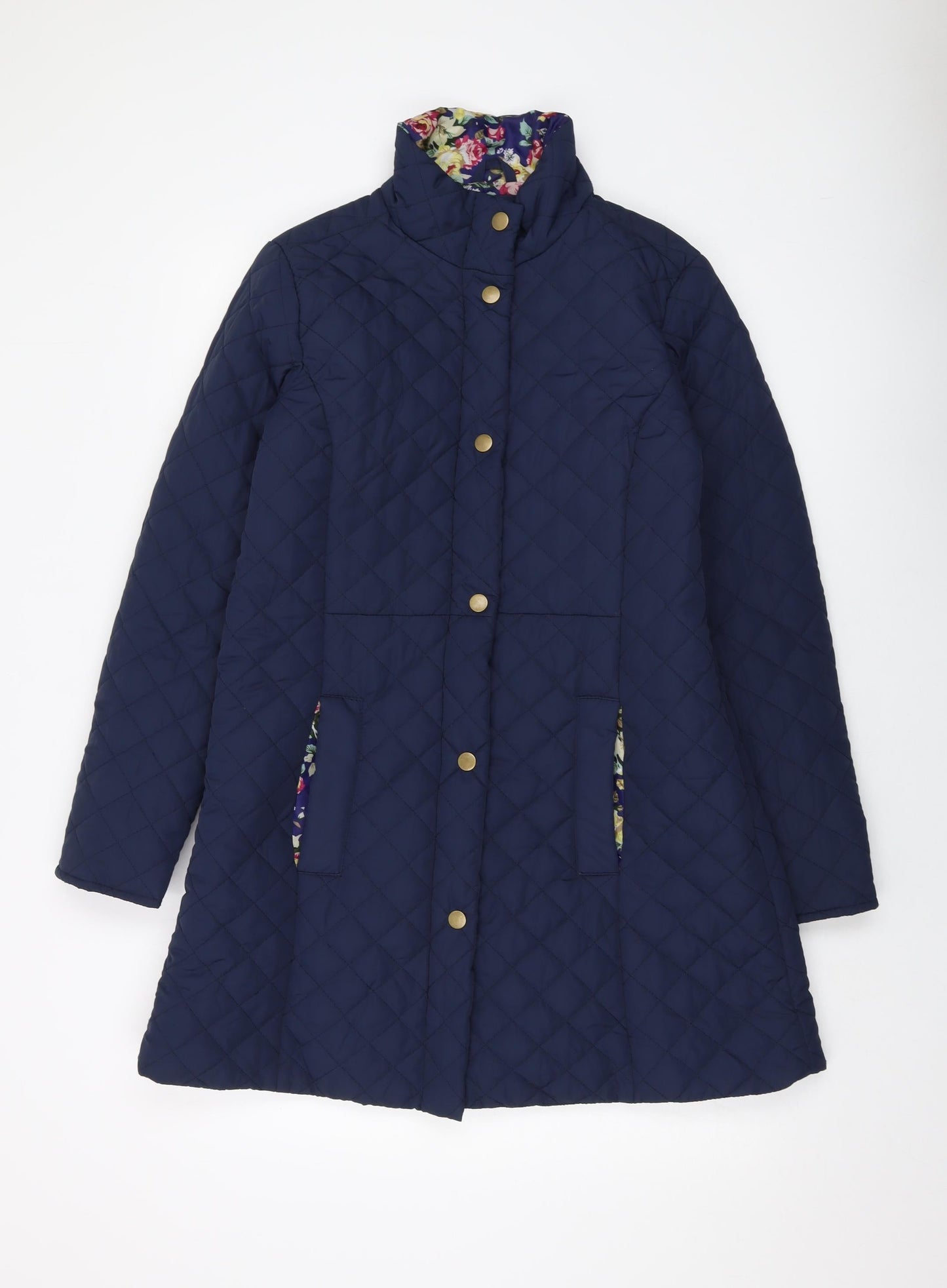 Betty Kay Womens Blue Quilted Jacket Size 12 Snap