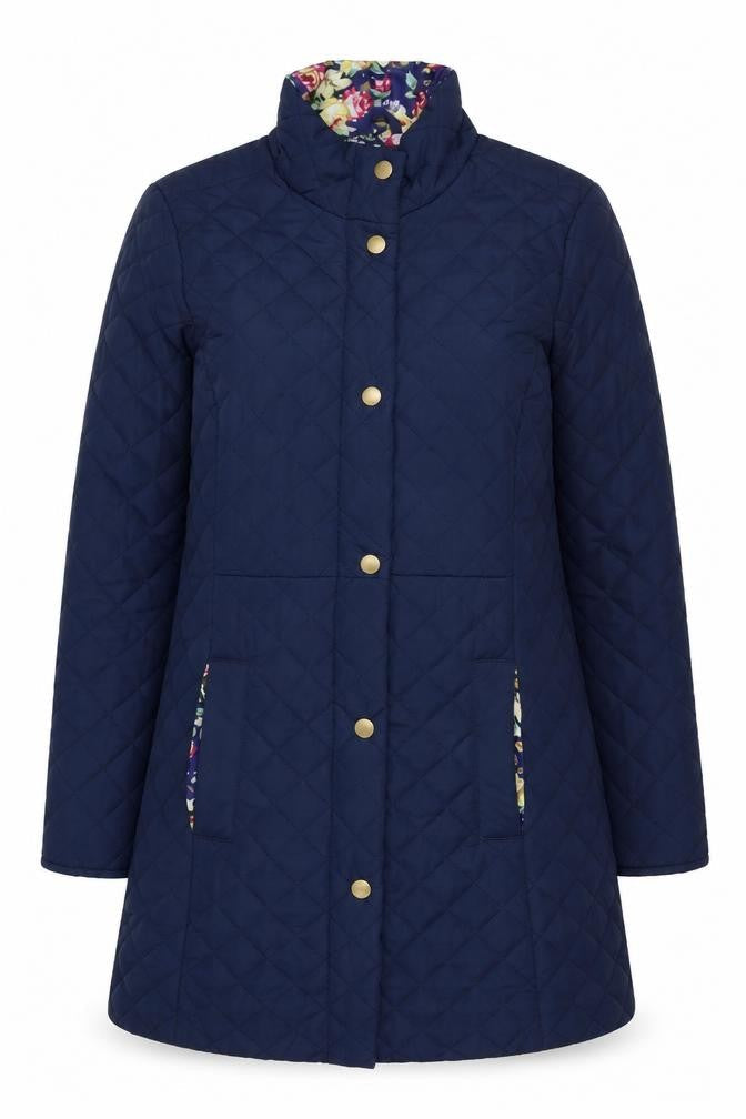 Betty Kay Womens Blue Quilted Jacket Size 12 Snap