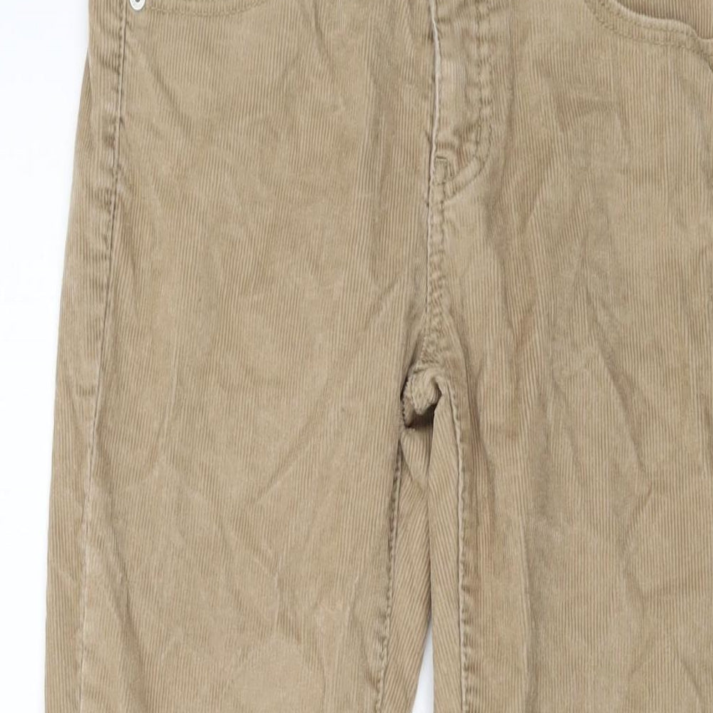Uniqlo Womens Beige Cotton Trousers Size 26 in L29 in Regular Button