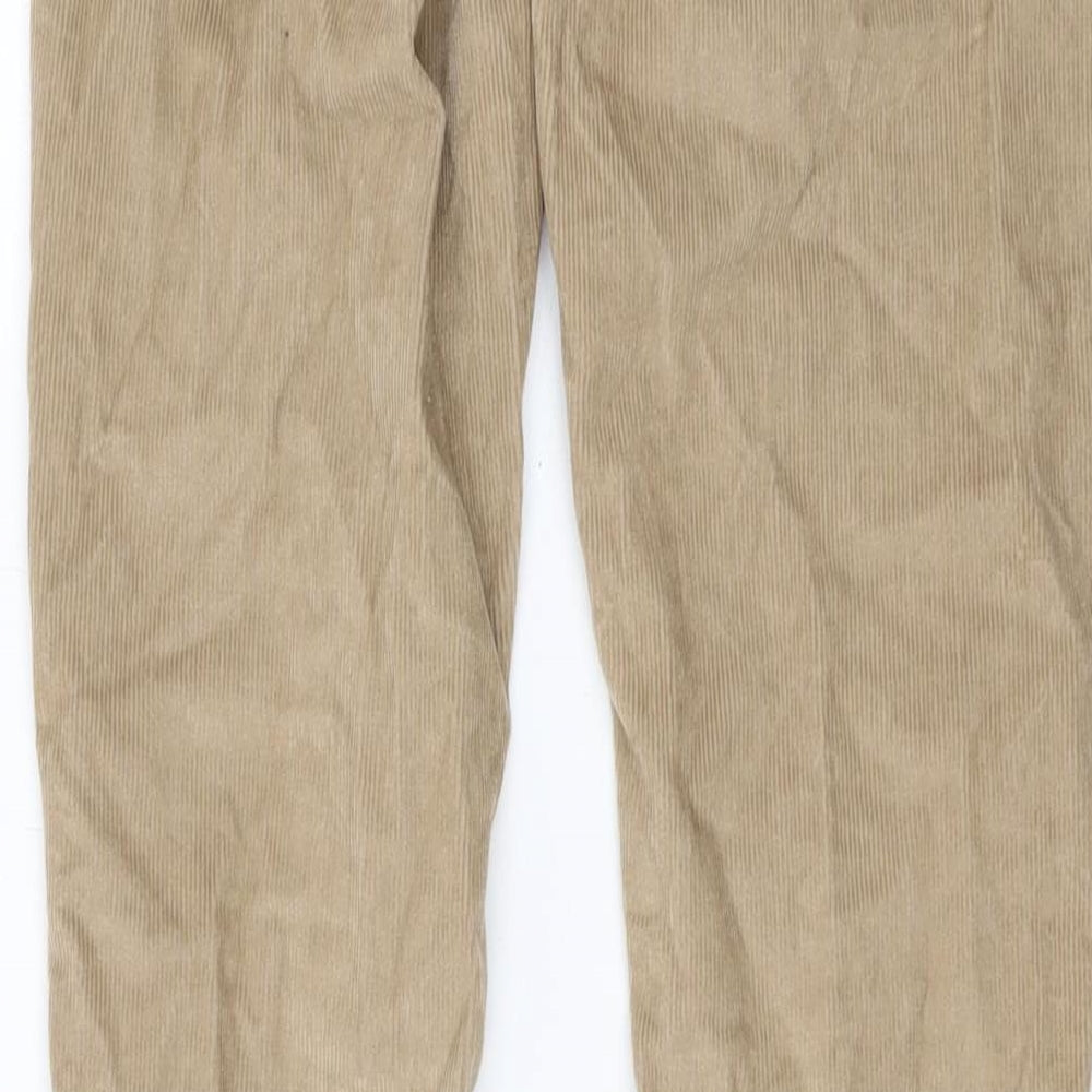 Uniqlo Womens Beige Cotton Trousers Size 26 in L29 in Regular Button
