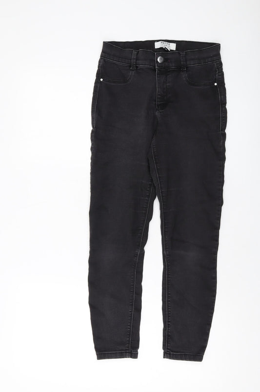 8 Womens Grey Cotton Skinny Jeans Size 8 L24 in Regular Button