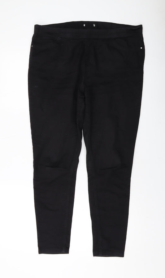 Tulchan Womens Black Cotton Jegging Jeans Size 16 L28 in Regular