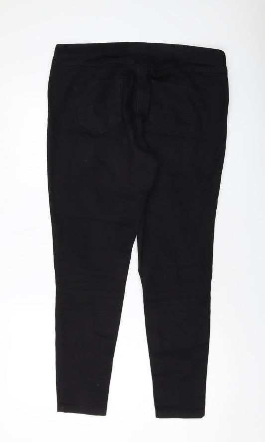 Tulchan Womens Black Cotton Jegging Jeans Size 16 L28 in Regular