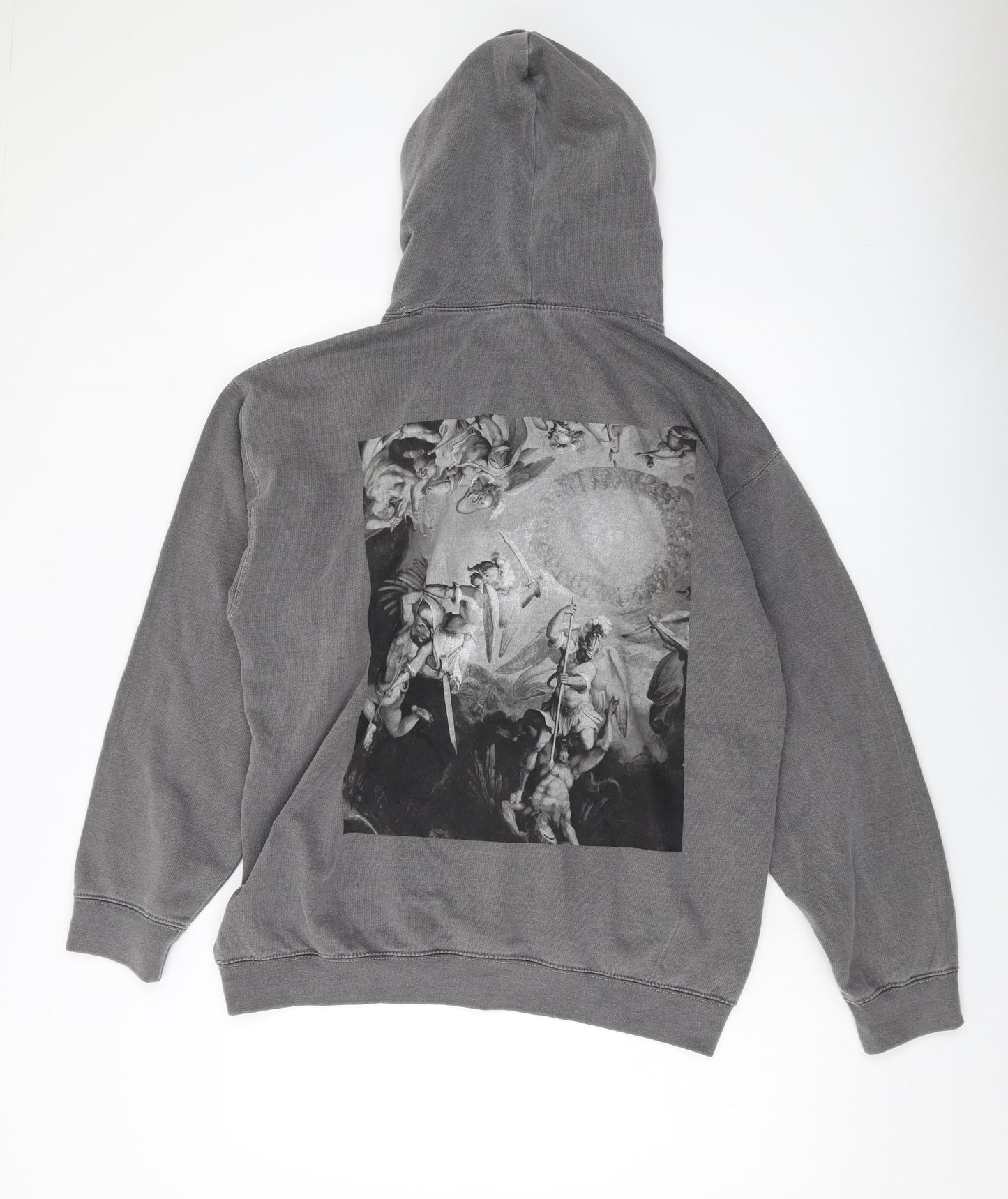Boohoo Mens Grey Cotton Pullover Hoodie Size S