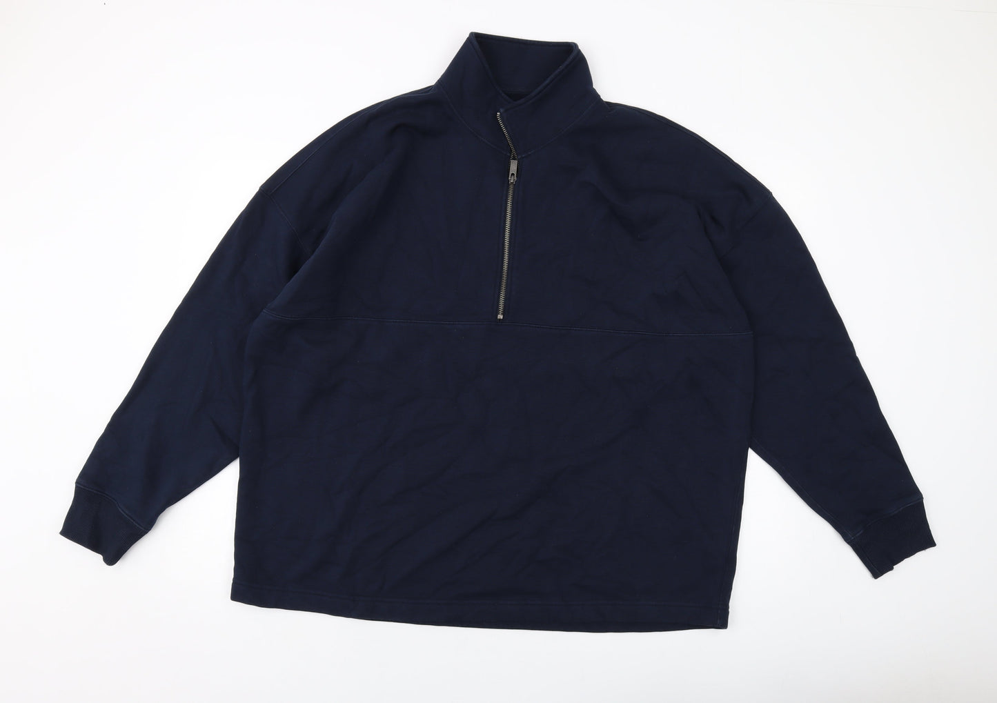 Marks and Spencer Mens Blue Cotton Pullover Sweatshirt Size 2XL