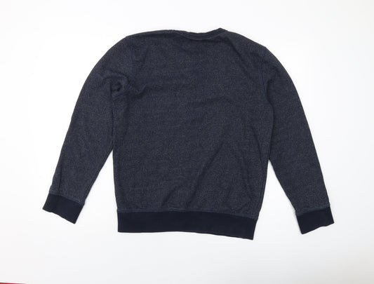Selected Mens Blue Cotton Pullover Sweatshirt Size M