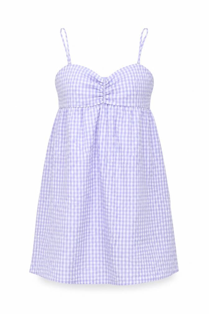 Divided by H&M Womens Purple Gingham Polyester A-Line Size 12 Sweetheart Zip