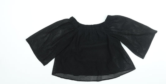 Maje Womens Black Polyester Basic Blouse Size 6 Round Neck