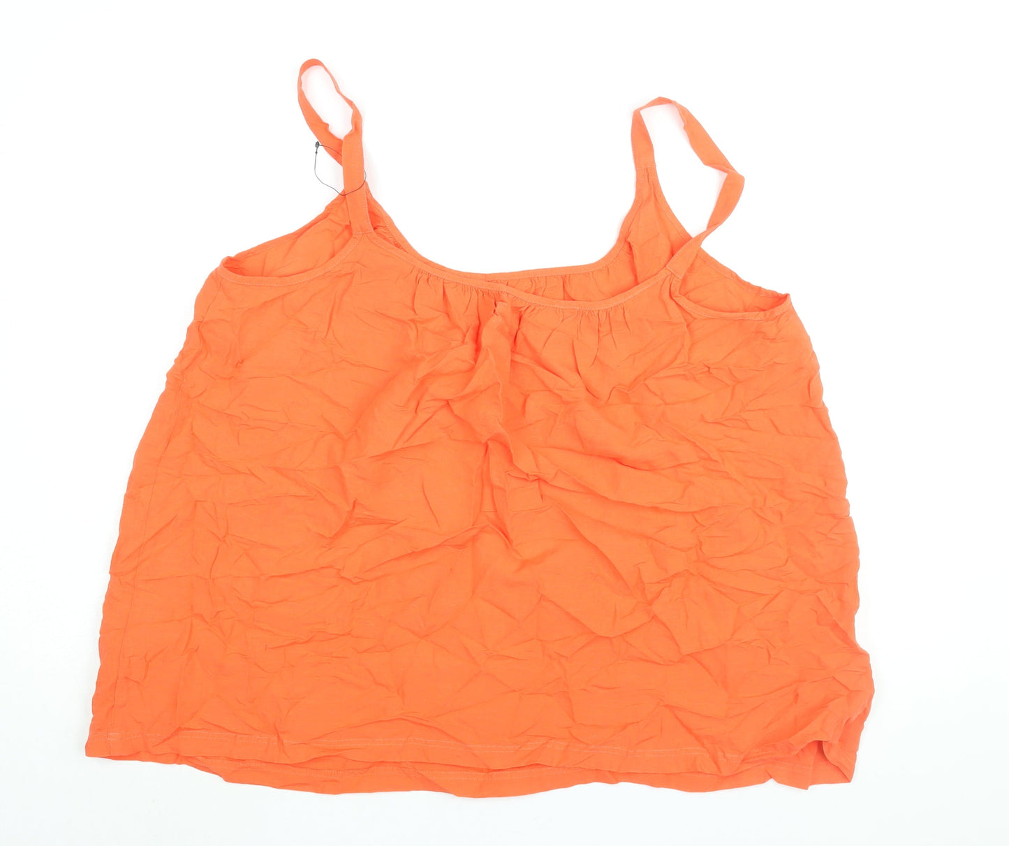 Marks and Spencer Womens Orange Viscose Camisole Blouse Size 22 Scoop Neck