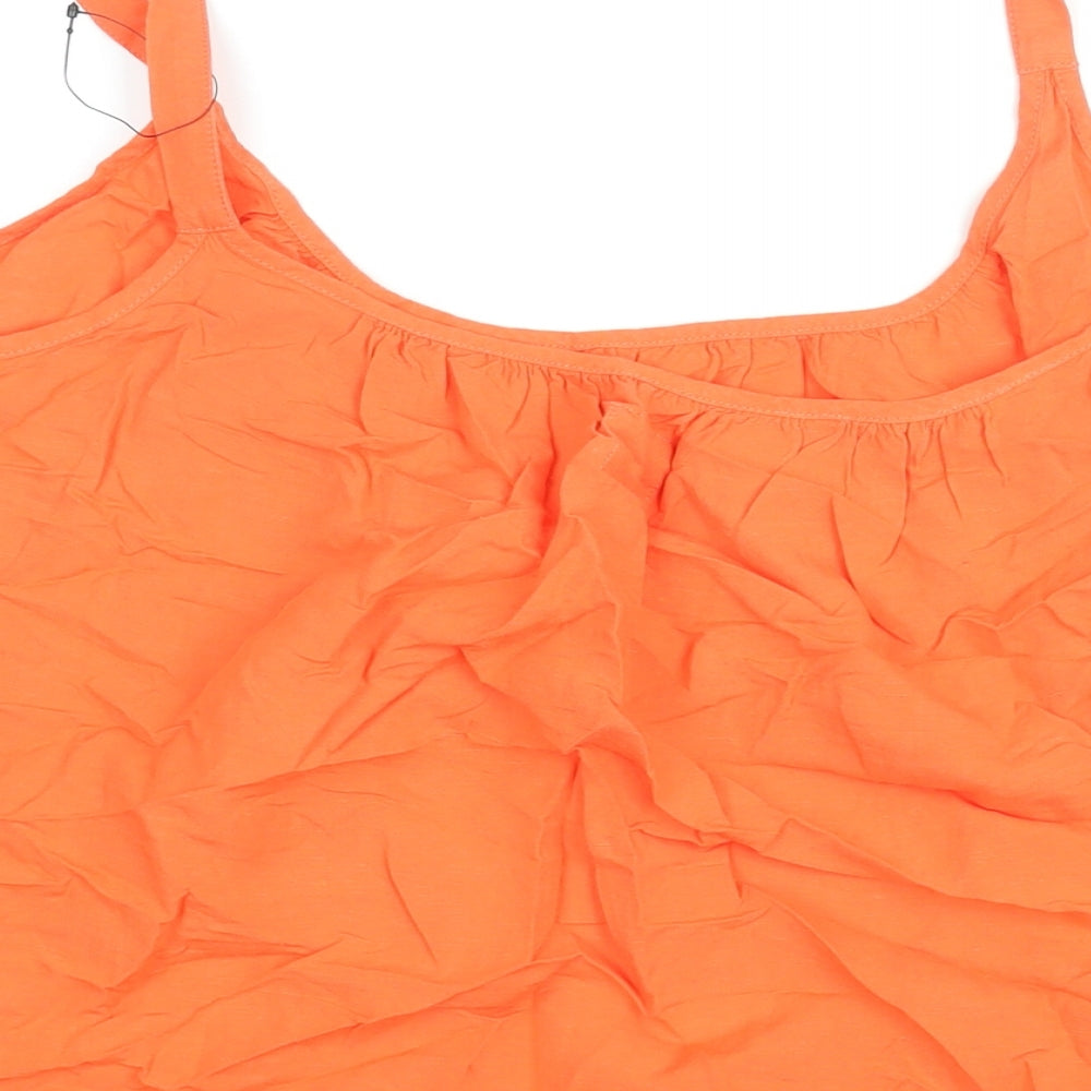 Marks and Spencer Womens Orange Viscose Camisole Blouse Size 22 Scoop Neck