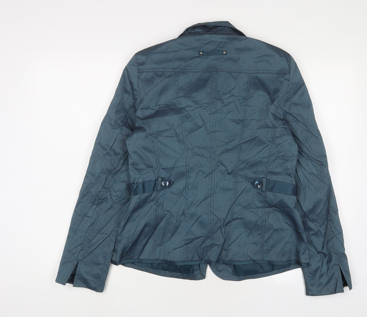 Bonita Womens Blue Jacket Blazer Size 12 Button